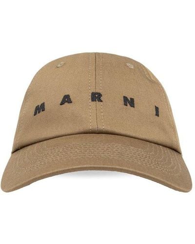 Marni Logo Embroidered Curved-peak Baseball Cap - Natural