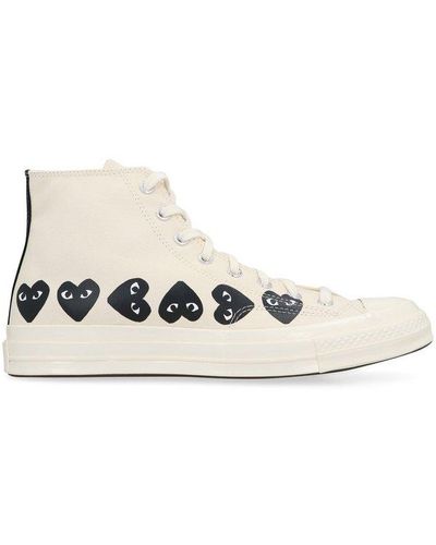 COMME DES GARÇONS PLAY Comme Des Garcons Play Multi Heart Converse X Comme Des Garçons Play Hi-top Sneakers - White