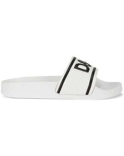 Dolce & Gabbana Logo Printed Slides - White