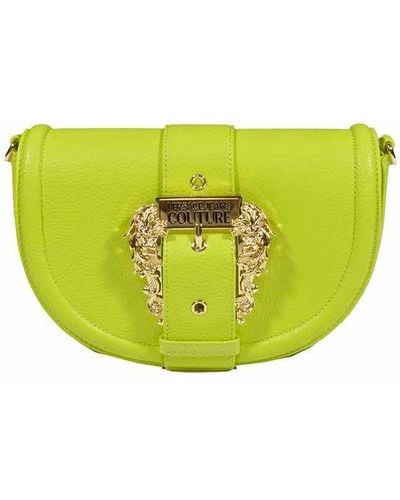 Versace Baroque Buckle Curved Edge Tote Bag - Yellow