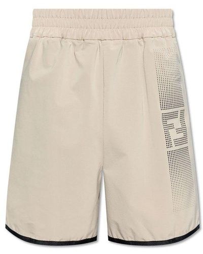 Fendi Shorts With Logo, - White