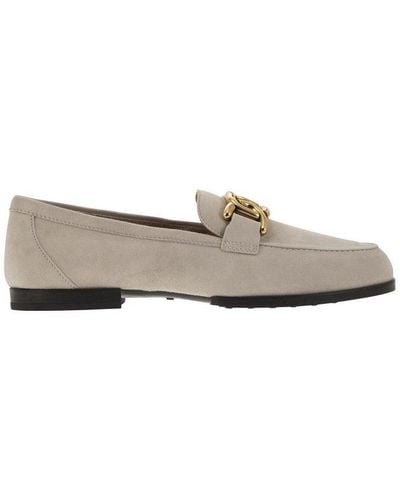 Tod's Chain-detail Round Toe Loafers - Gray