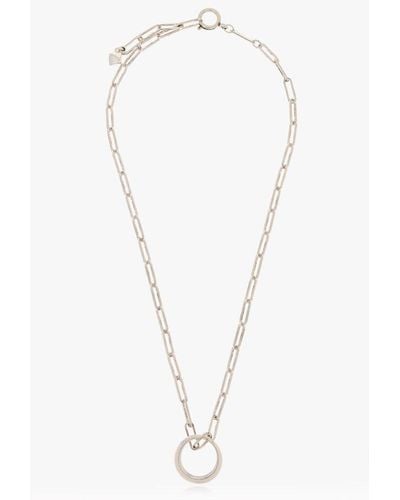 Isabel Marant Round Pendant Necklace - White