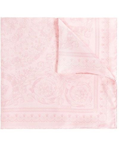 Versace Silk Scarf, - Pink