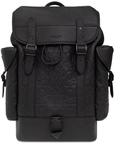 COACH Leather Backpack With Logo - Black