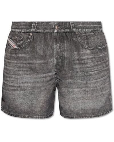 DIESEL Bmbx-ken-37 Denim Printed Swim Shorts - Grey