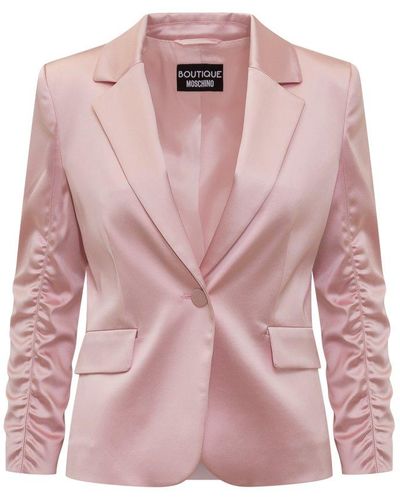 Boutique Moschino Ruched Detailed Blazer - Pink