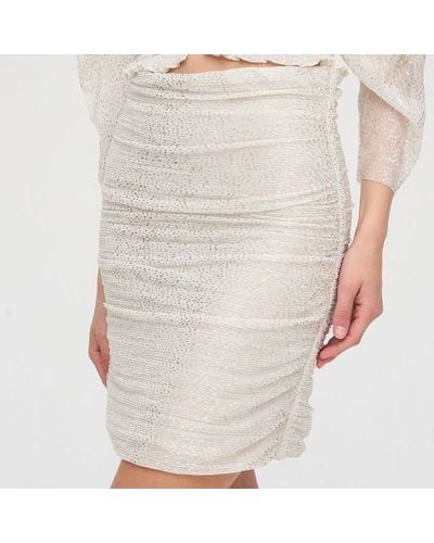Sabina Musayev Ruched High-waisted Skirt - White