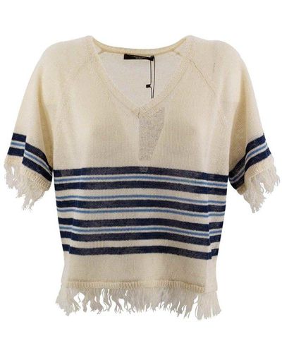 Weekend by Maxmara Pure Linen Yarn Sweater - White