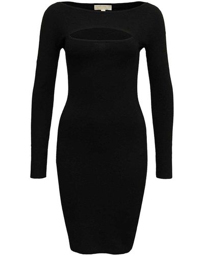 MICHAEL Michael Kors Black Merino Wool Dress With Cut Out Detail