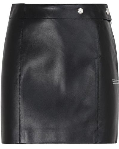 Off-White c/o Virgil Abloh Off-white Leather Mini Skirt - Black