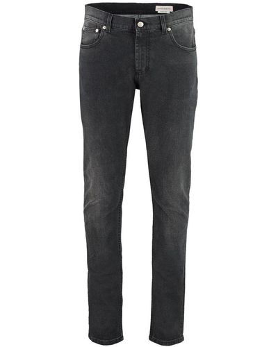 Alexander McQueen Stretch Cotton Jeans - Gray