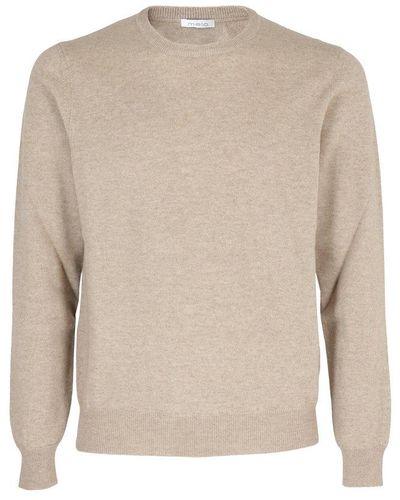 Malo Crewneck Knitted Sweater - Natural