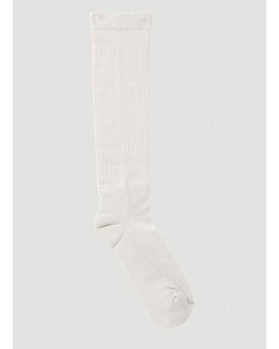 Rick Owens Logo Intarsia Socks - White