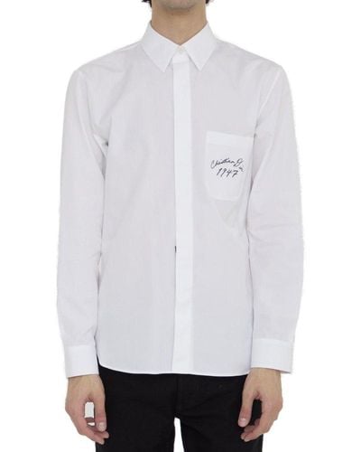 Dior Buttoned Long-sleeved Shirt - White