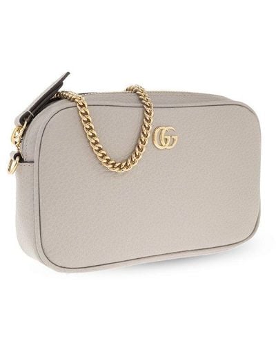 Gucci GG Marmont Mini Shoulder Bag - White