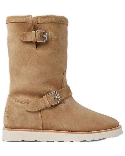KENZO Buckle Detailed Cosy Boots - Brown
