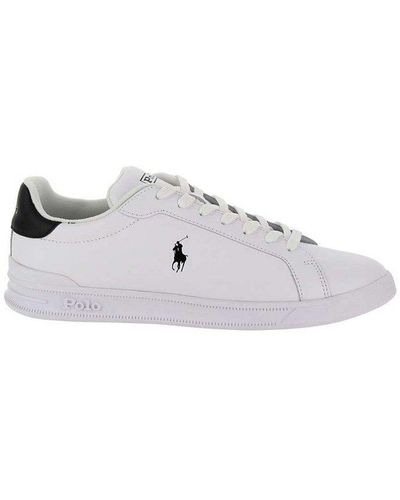Polo Ralph Lauren Heritage Court Ii Branded Leather Low-top Trainers - White