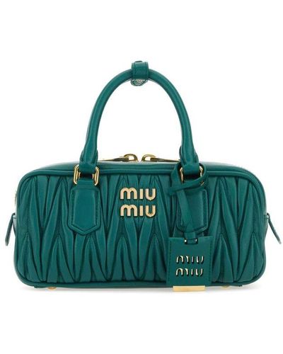 Miu Miu Emerald Green Leather Handbag