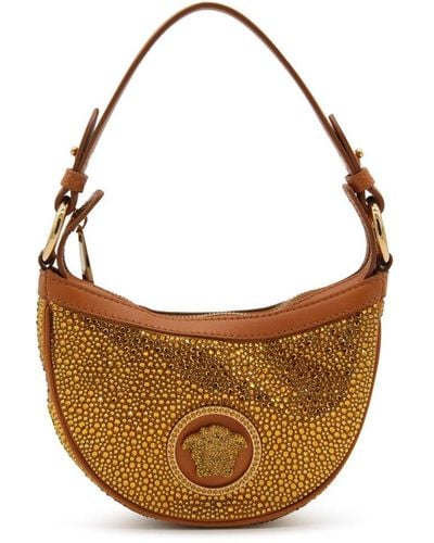 Versace Medusa-motif Embellished Tote Bag - Brown