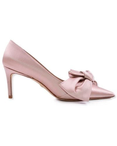 Stuart Weitzman Bow Detailed Pointed-toe Pumps - Pink
