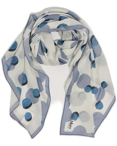 Max Mara All-over Patterned Shawl - Blue