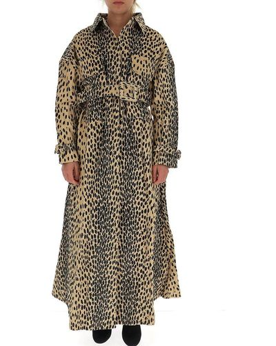 Jacquemus Leopard Print Belted Trench Coat - Multicolour