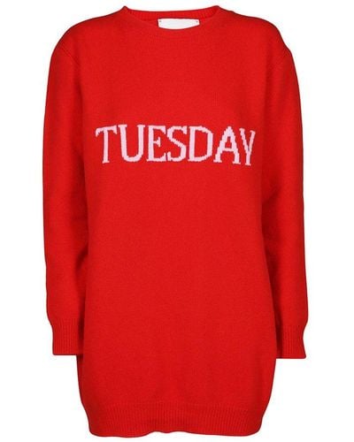 Alberta Ferretti Tuesday Mini Sweater Dress - Red
