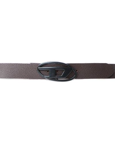 DIESEL Logo Buckle Belt - White