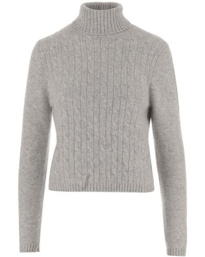 Allude Turtleneck Knitted Jumper - Grey