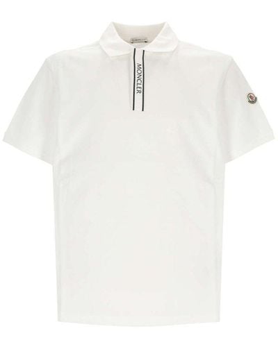 Moncler Logo Patch Short-sleeved Polo Shirt - White