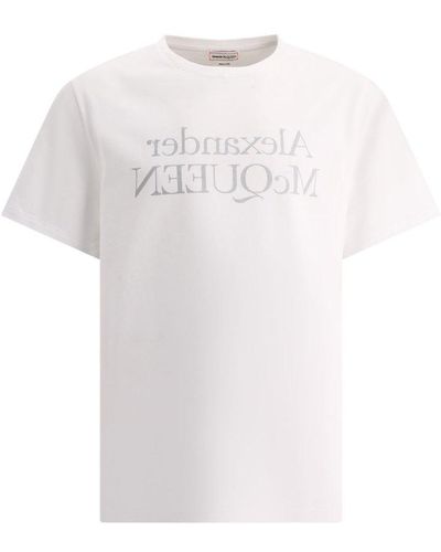Alexander McQueen Reflective Logo Printed T-shirt - White