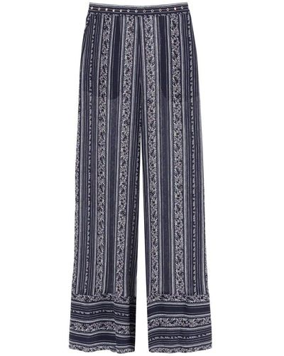 See By Chloé Fluid Pants In Patterned Crepe - Blue