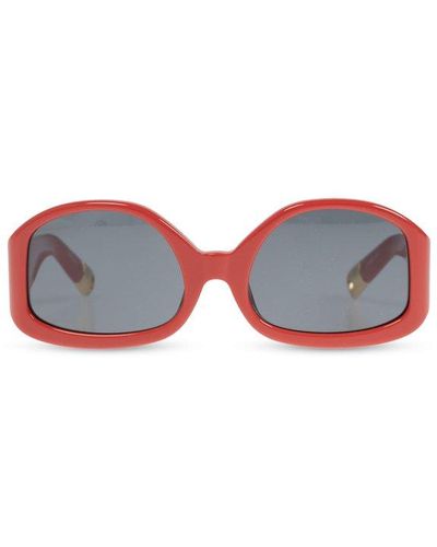 Jacquemus Oval Frame Sunglasses - Red