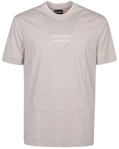 Emporio Armani Logo-rubberised Crewneck T-shirt - White