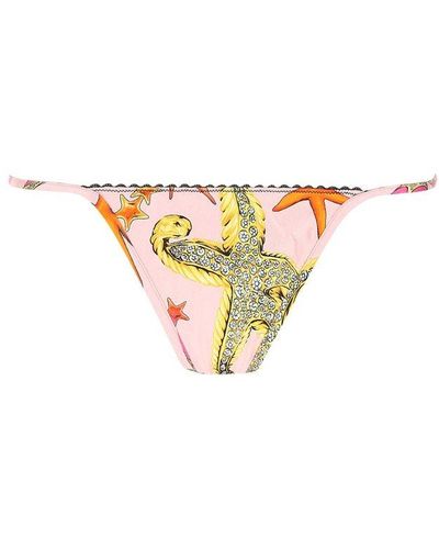 Versace Starfish Printed Thong - Metallic