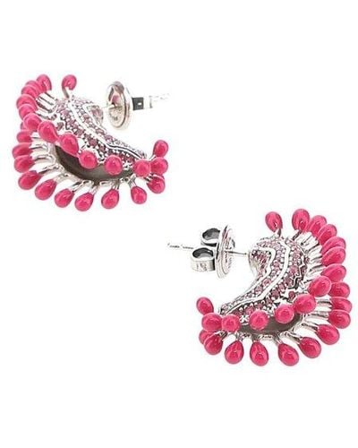 Bottega Veneta Earrings Silver - Pink
