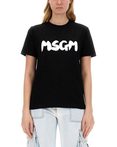 MSGM T-Shirt With Logo - Black