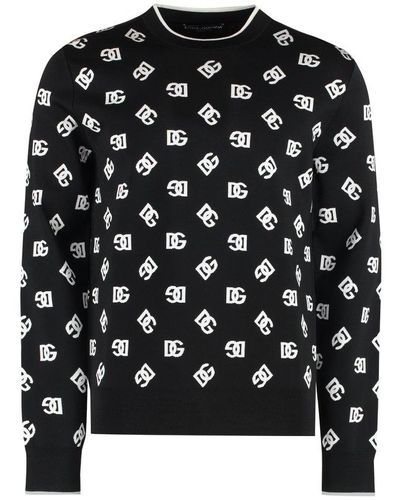 Dolce & Gabbana Long Sleeve Crew-neck Jumper - Black