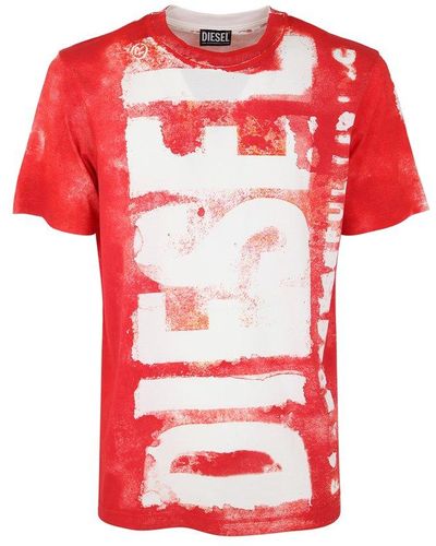 DIESEL Logo Printed Crewneck T-shirt - Red