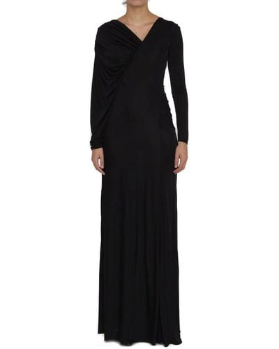 Saint Laurent Shiny Jersey Dress - Black