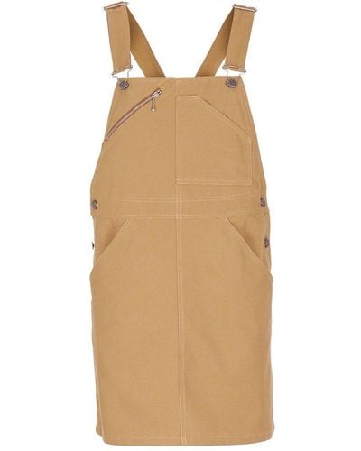 A.P.C. Zip Detailed Sleeveless Mini Dress - Natural