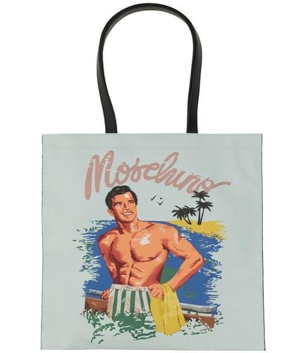 Moschino Hawaiian Print Tote Bag - Blue