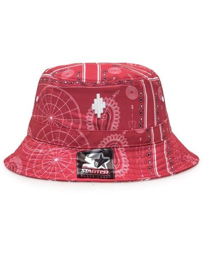 Marcelo Burlon Logo Patch Bucket Hat - Red