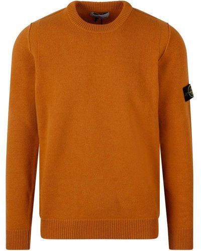 Stone Island Lambswool Crewneck Sweater - Orange