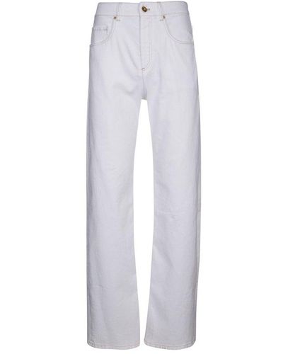 Brunello Cucinelli High-waist Straight-leg Jeans - White