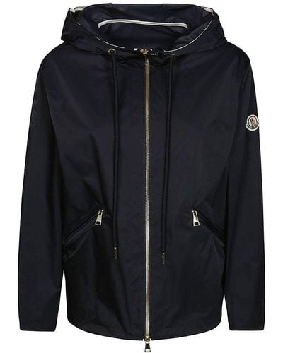 Moncler Cassiope Logo Patch Zip-up Jacket - Blue
