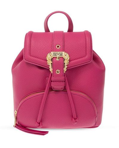 Versace Baroque Buckle Drawstring Backpack - Pink