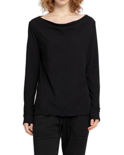 James Perse Cowl Neck Long Sleeved T-shirt - Black
