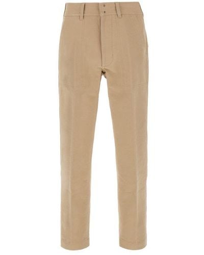 Tom Ford Mid-rise Straight-leg Trousers - Natural